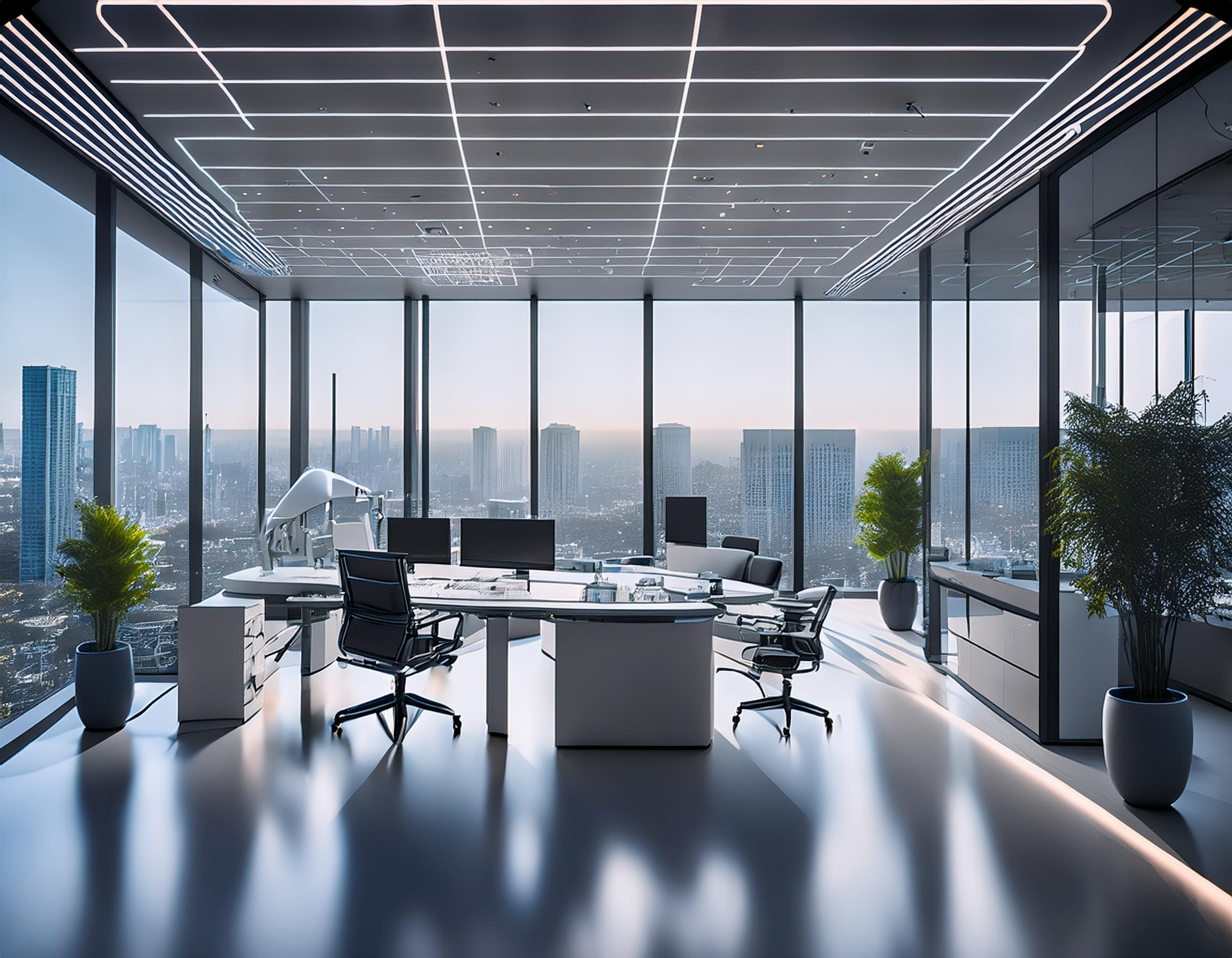 Moderne Büroausstattung mit klassischen Akzenten